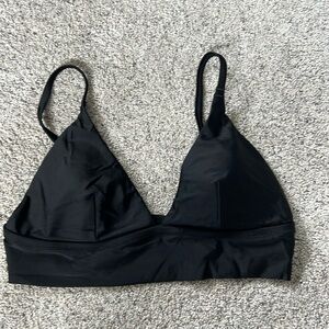 Aerie black triangle bikini top size large